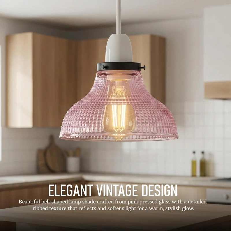 Lila Glaslampenschirm im Vintage-Stil für lampen~3759