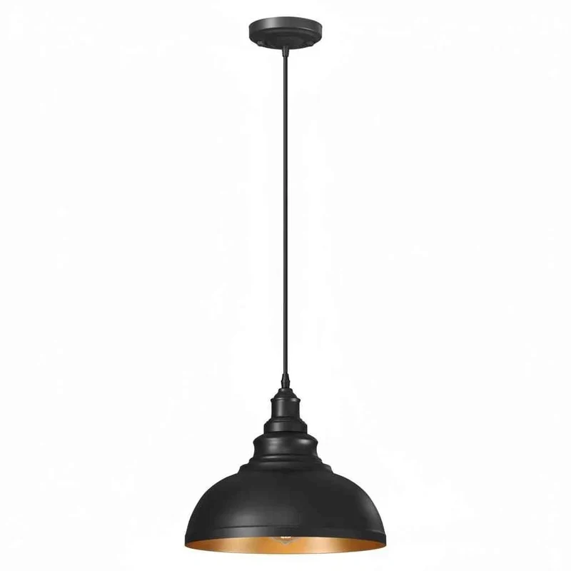 Hängelampe Schwarz Gold – Pendellampe für Über Theke & Esstisch ~3745