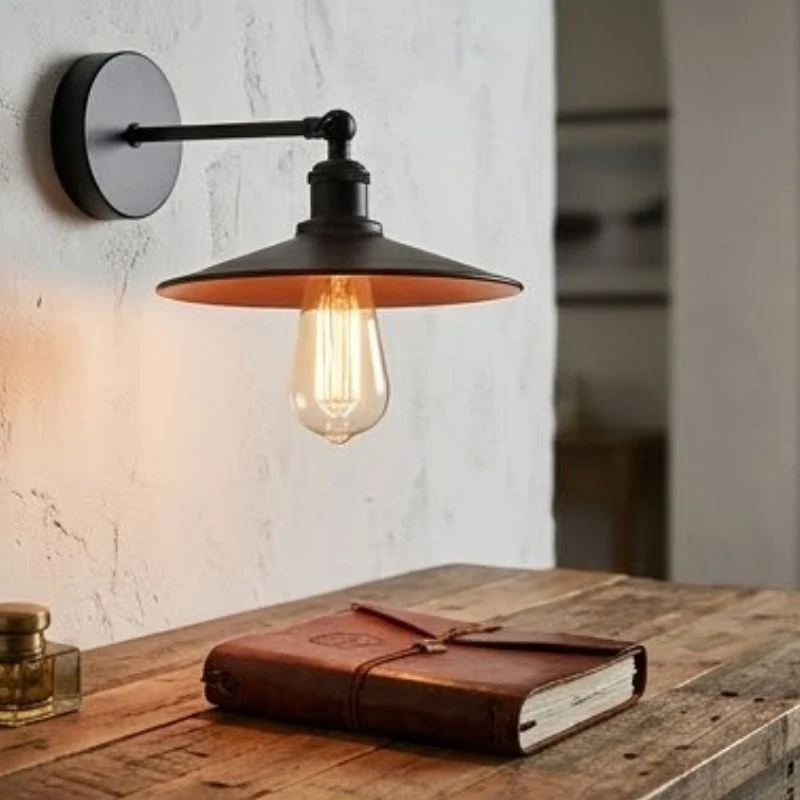 LEDSONE Vintage Wandlampe Schwarz | Verstellbare ~3768