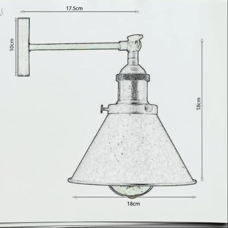 LEDSONE Vintage Wandlampe Schwarz | Verstellbare ~3768