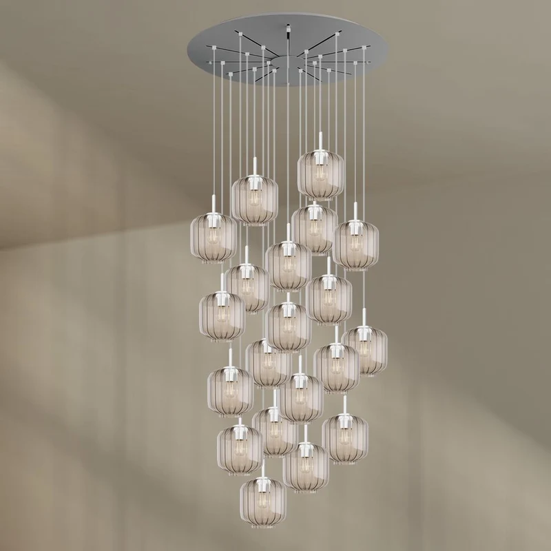 s.luce Velo Galerieleuchte 20-flammig Ø 120cm Baldachin Ø 20cm