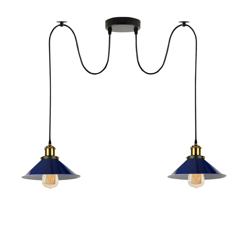 Mehrkopf Industrial Pendelleuchte | 1-9 flammig Spinnen Hängelampe blau~4047