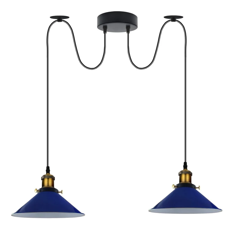 Mehrkopf Industrial Pendelleuchte | 1-9 flammig Spinnen Hängelampe blau~4047