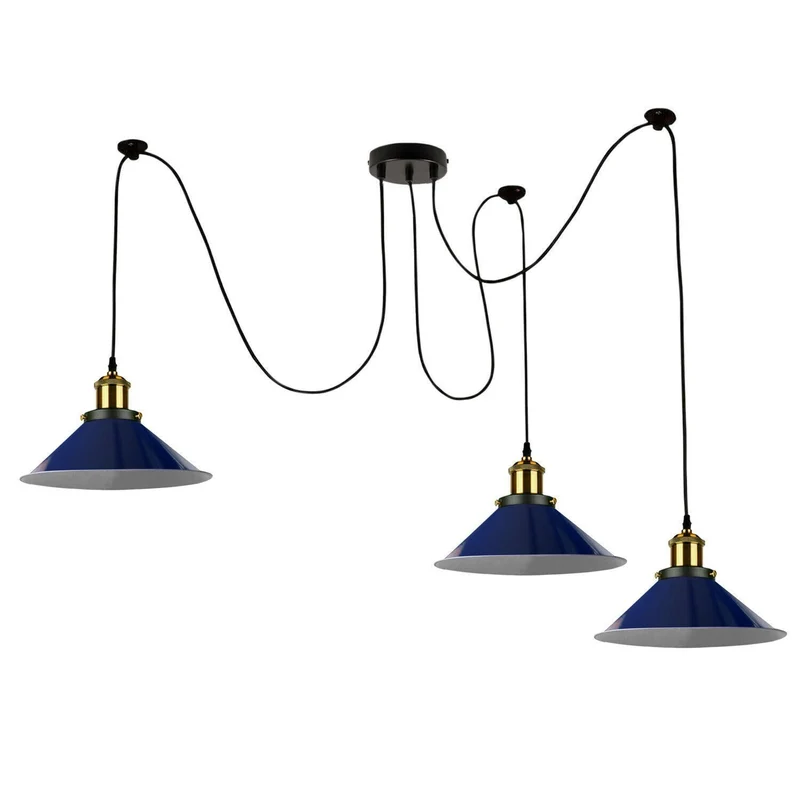 Mehrkopf Industrial Pendelleuchte | 1-9 flammig Spinnen Hängelampe blau~4047
