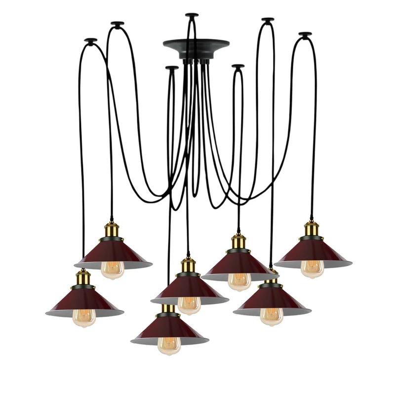 Mehrkopf Industrial Pendelleuchte | 1-9 flammig Spinnen Hängelampe blau~4047
