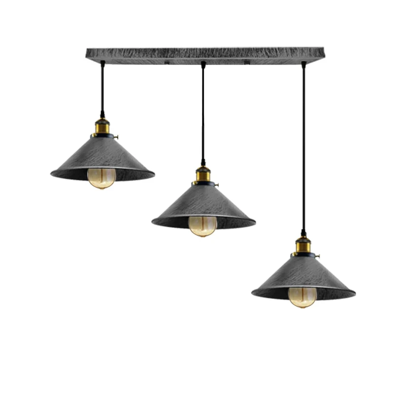 3 flammige Pendelleuchte Esstisch – Vintage Trichter Hängelampe | Ø 22cm | E27 ~4078