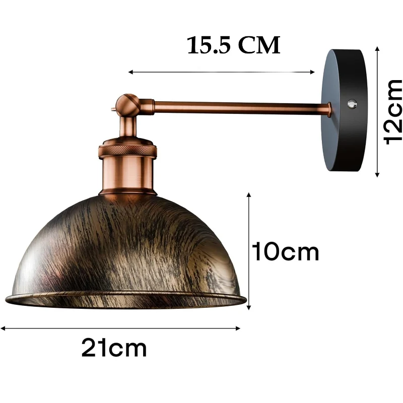 Wandlampe Vintage 180° verstellbar | E27 Wandleuchte ~4020