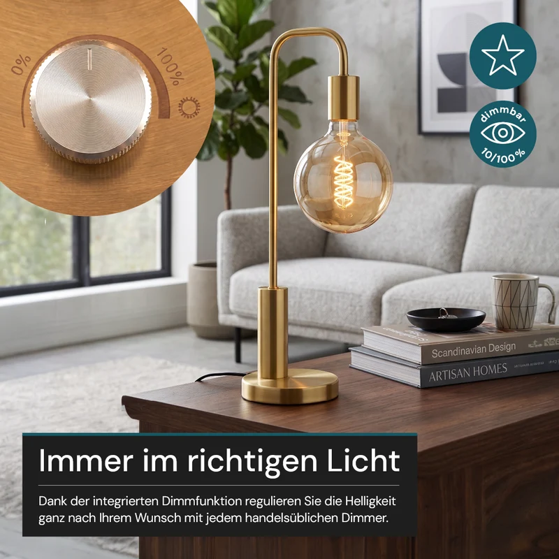 LED Filament Leuchtmittel, BULB, G125, E27, 4 W, 265 lm, 2200K, dimmbar