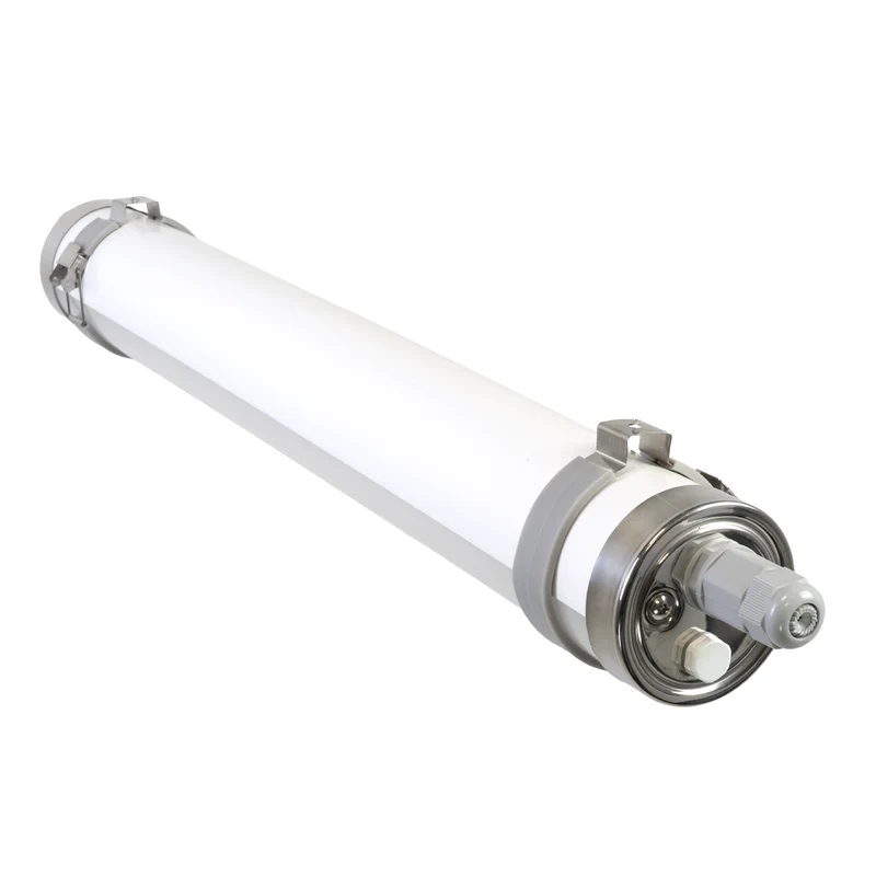 LED-Feuchtraumleuchte, 60 cm, 18 W, 2520 lm, 4000 K, IP69K, ammoniakbeständig, Brandschutz, durchschleifbar, Rohrleuchte