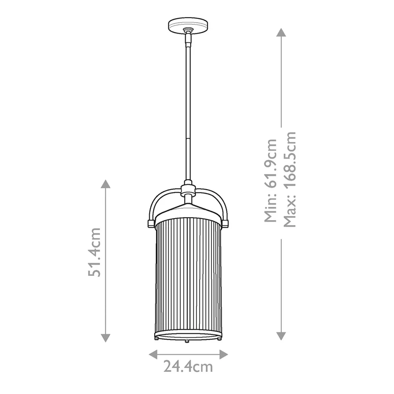 Pendelleuchte Paulson 3-flammig Chrom IP44