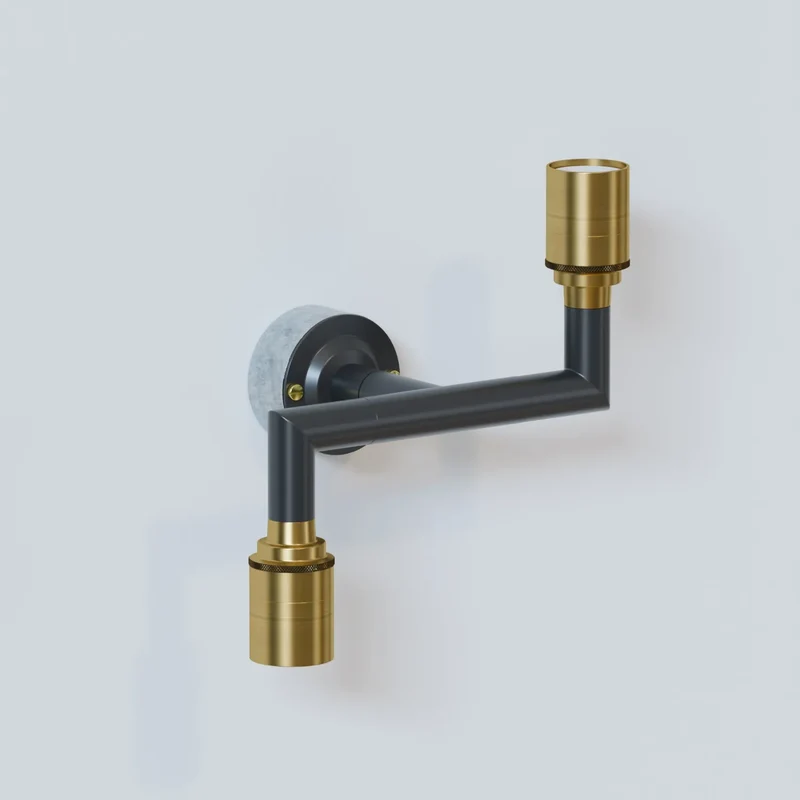 Industrie 2-fach Leerrohr Decken Wandlampe Schwarz 2-im1 Kombi Leuchte E27 ~3748