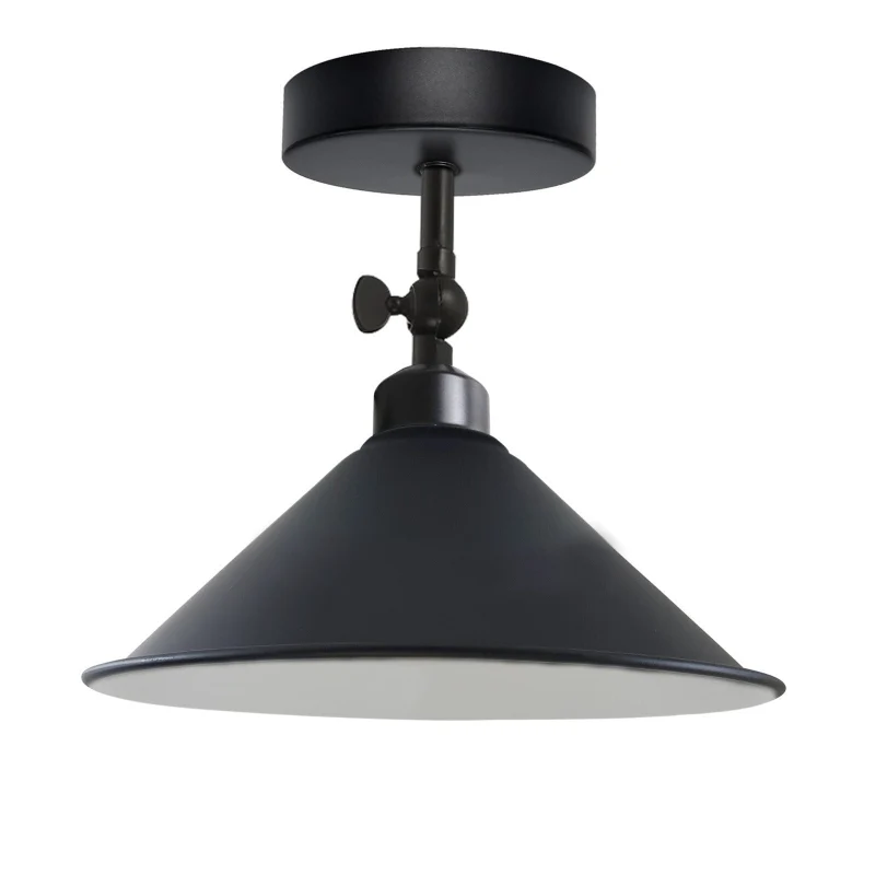 Industrial Flush Mount Deckenlampe Schwarz Retro Metall ~3727