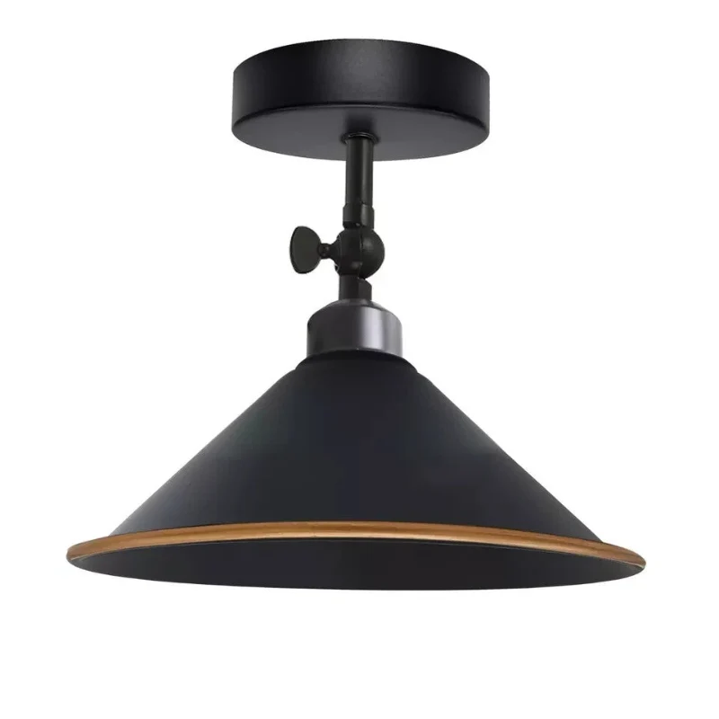 Industrial Flush Mount Deckenlampe Schwarz Retro Metall ~3727