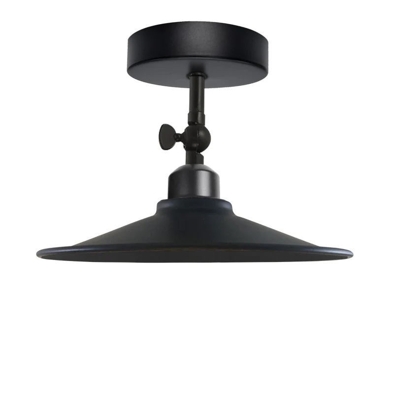 Industrial Flush Mount Deckenlampe Schwarz Retro Metall ~3727