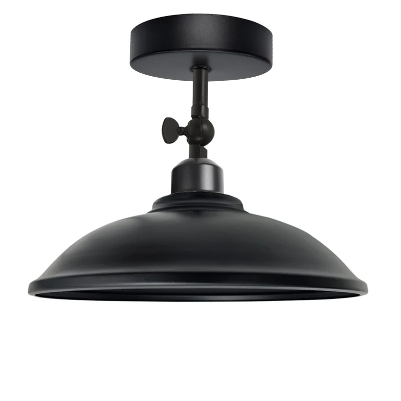 Industrial Flush Mount Deckenlampe Schwarz Retro Metall ~3727