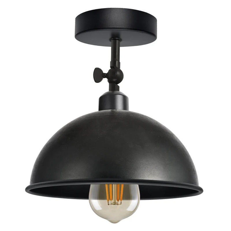 Industrial Flush Mount Deckenlampe Schwarz Retro Metall ~3727