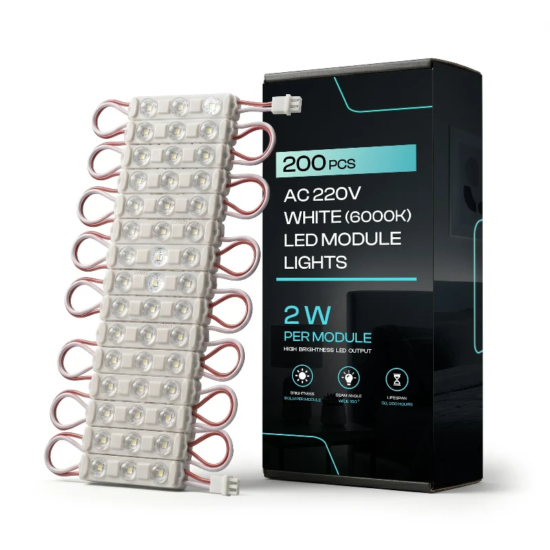 200 * LED Modul DC 12V / AC 220V Wasserdicht 1.5W für Lichtwerbung ~3742