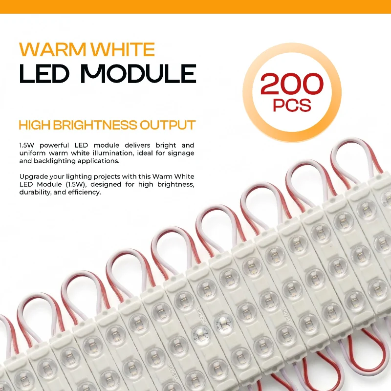 200 * LED Modul DC 12V / AC 220V Wasserdicht 1.5W für Lichtwerbung ~3742