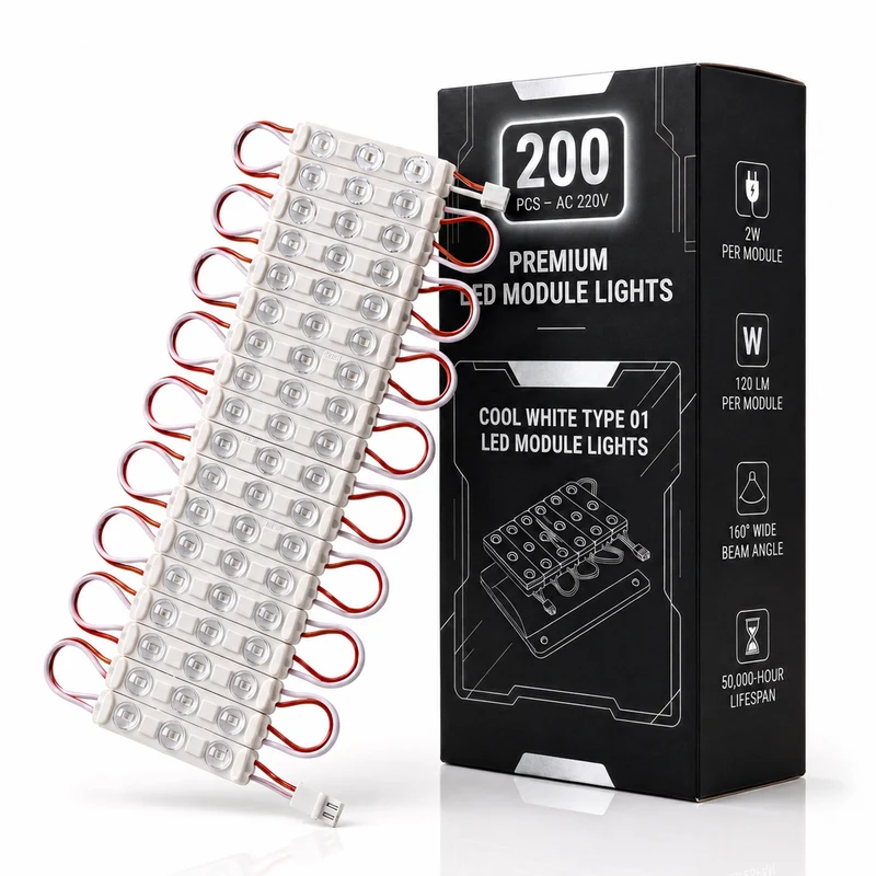 200 * LED Modul DC 12V / AC 220V Wasserdicht 1.5W für Lichtwerbung ~3742