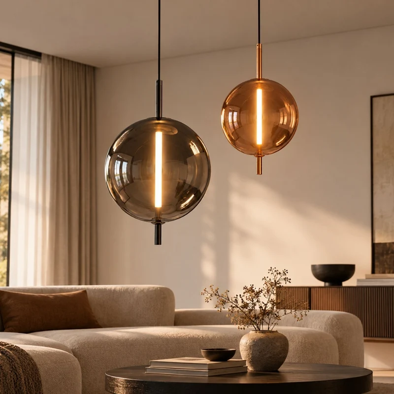 s.luce Mira LED Design Glas-Pendelleuchte 150cm