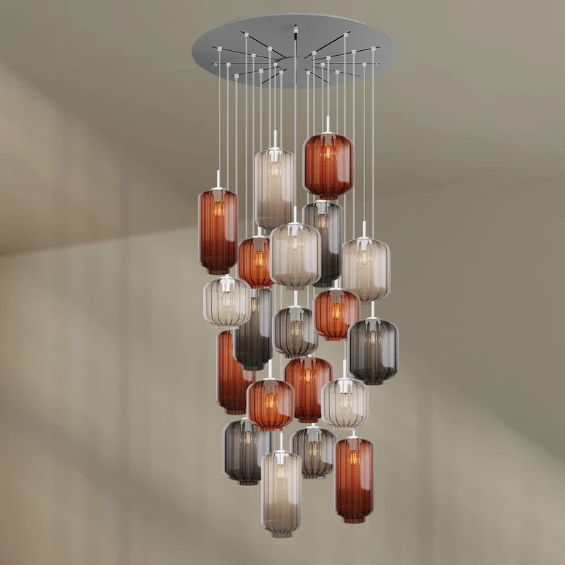 s.luce Velo Galerielampe 20-flammig Ø 120cm Ø 18/20/25cm