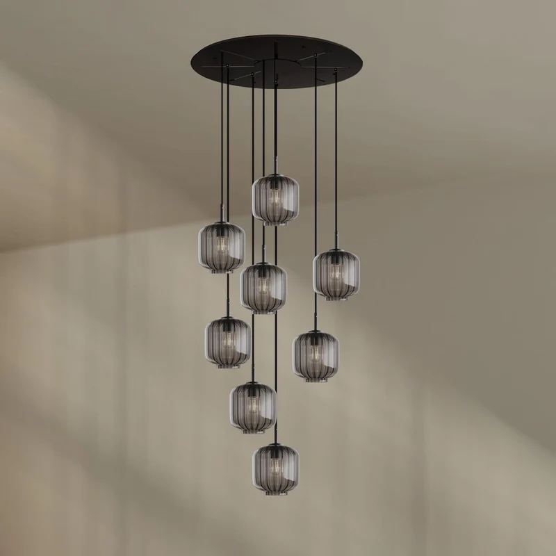s.luce Velo Galerielampe 8-flammig Ø 80cm Baldachin Ø 20cm