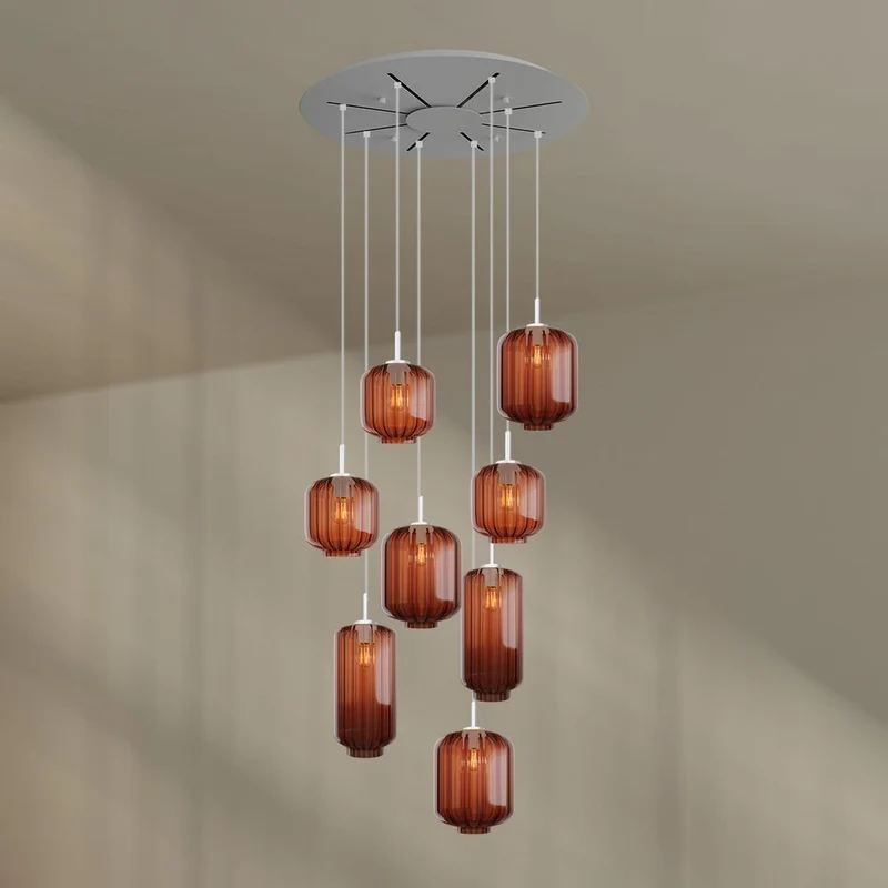 s.luce Velo Galerieleuchte 8-flammig Ø 80cm Baldachin Ø 18/20/25cm