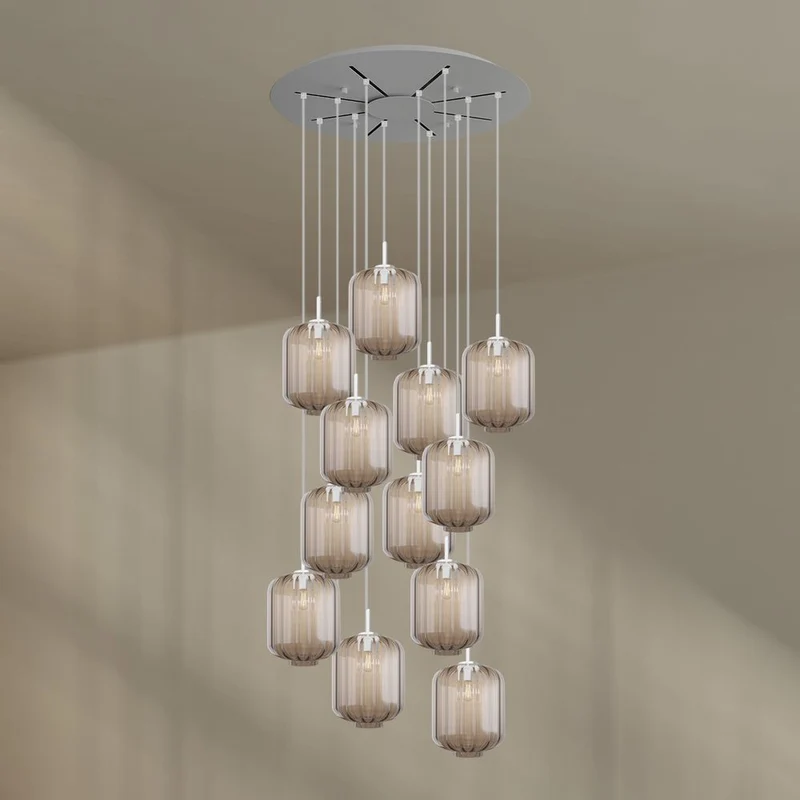 s.luce Velo Galerie-Hängeleuchte 12-flammig Ø 80cm Ø 25cm