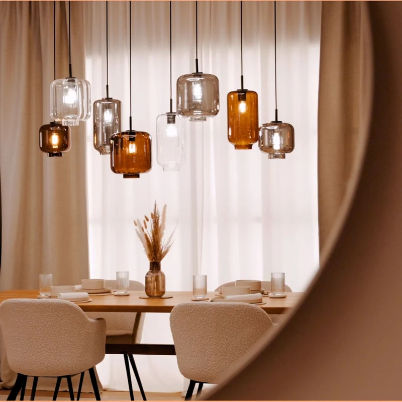 s.luce Velo Esszimmerlampe 12-flammig 200cm 3-reihig Ø 18/20/25cm