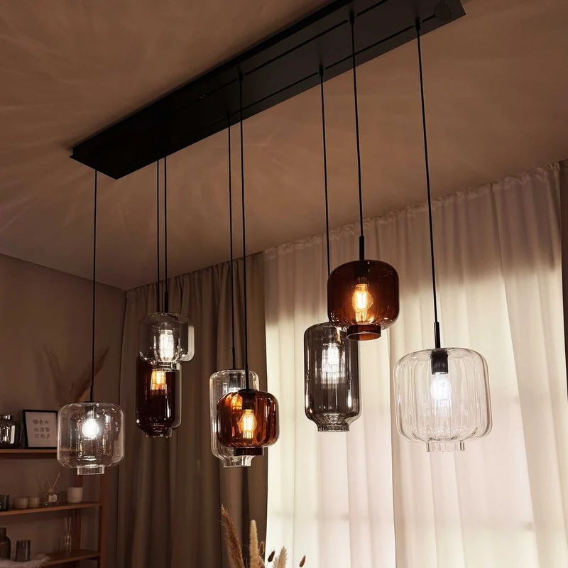 s.luce Velo Esszimmerlampe 12-flammig 200cm 3-reihig Ø 18/20/25cm