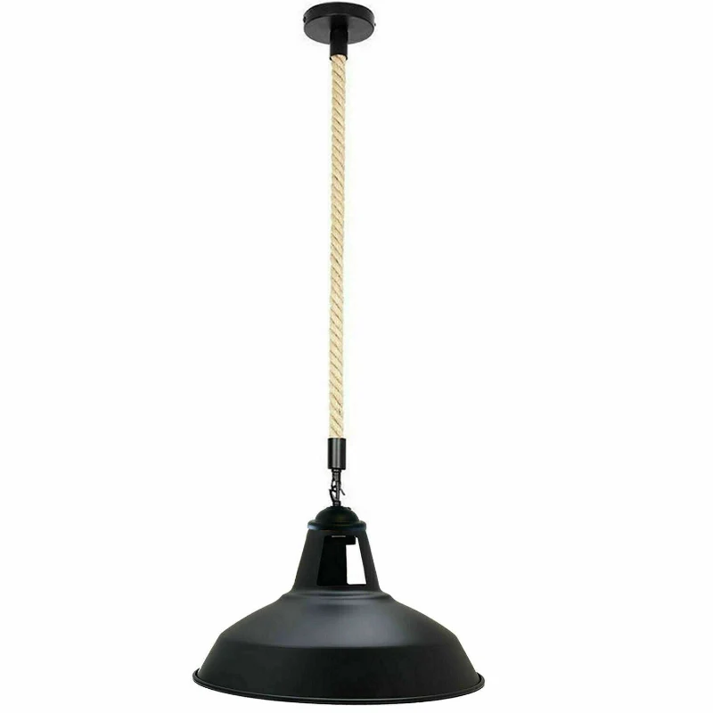 Vintage Hanfseil Hängelampe Industrial Pendelleuchte ~3879