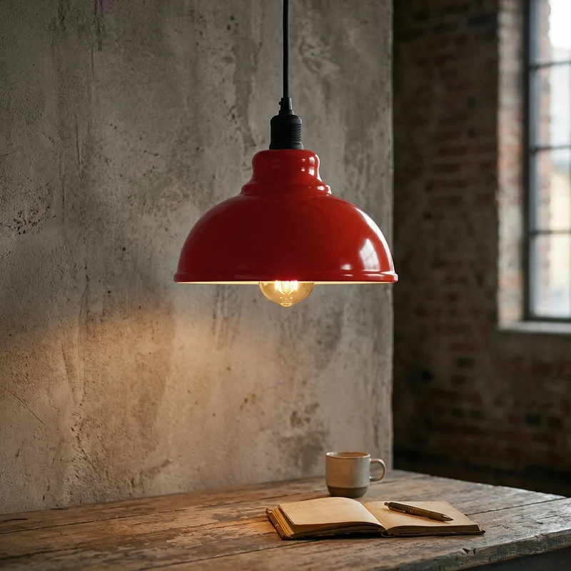 Industrie Fabrikpendelleuchte Ø 29cm Retro Hängeleuchte ~3427