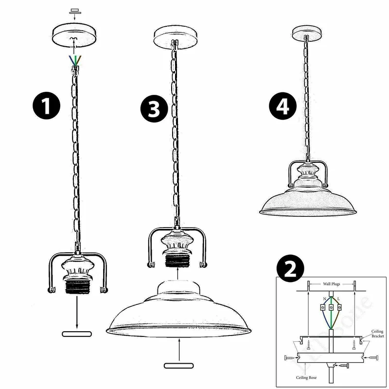 Industrie Pendelleuchte Gastro Küche Hängelampe mit Kette E27 | Ø32cm ~3875