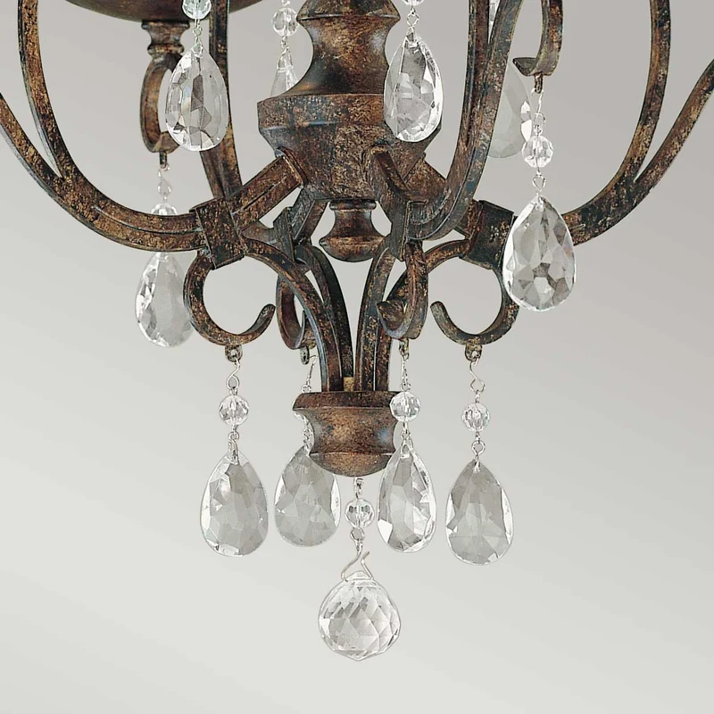 Kronleuchter Chateau 4-flammig Bronze Ø 42 cm