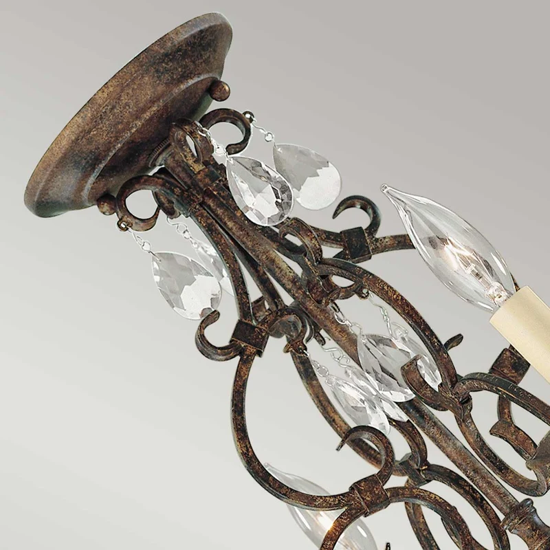 Kronleuchter Chateau 4-flammig Bronze Ø 42 cm