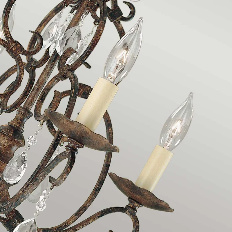 Kronleuchter Chateau 4-flammig Bronze Ø 42 cm