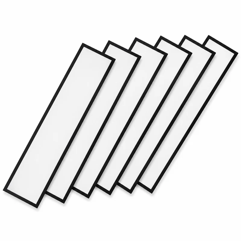 6er Pack LED-Panel, Backlit, 120x30 cm, schwarz, 36W, 3600lm, 4000K