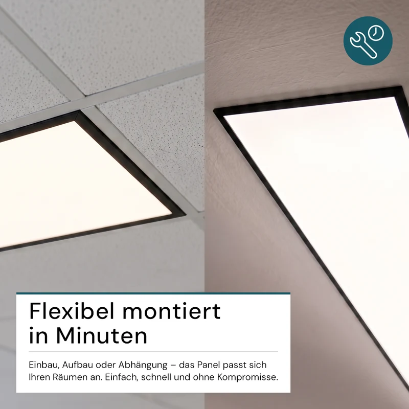 LED-Panel, Backlit, 120x30 cm, schwarz, 36W, 3600lm, 4000K