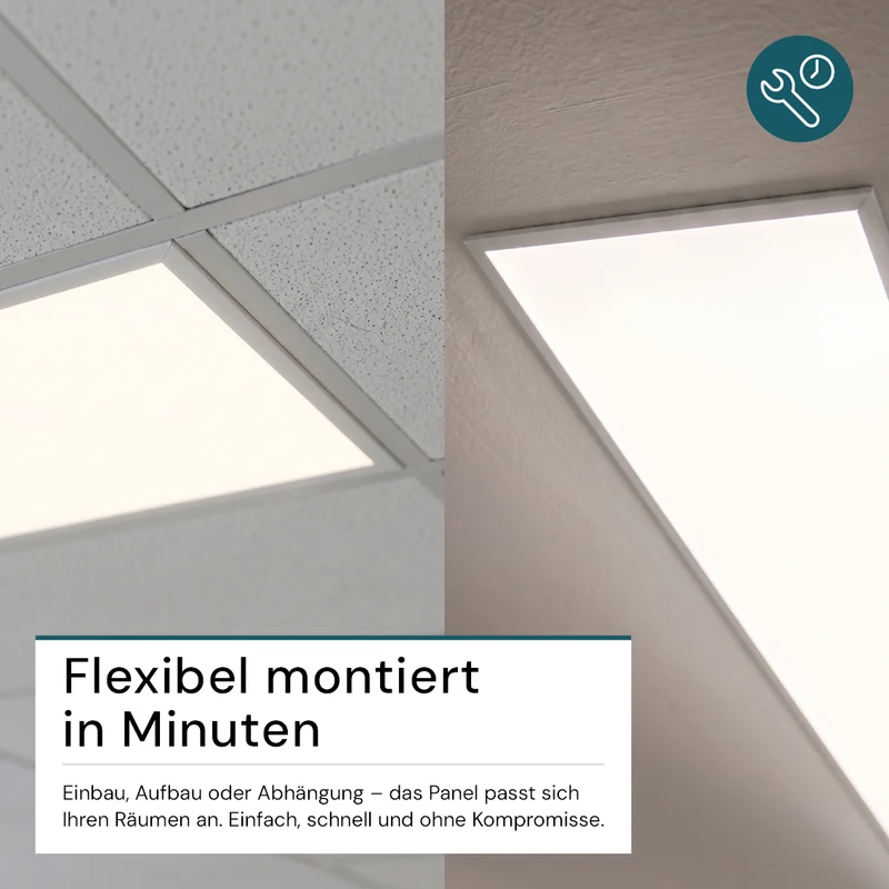 2er Pack LED BackLit Panel, 120x30 cm, CRI98, 40W, 4000lm, 4000K