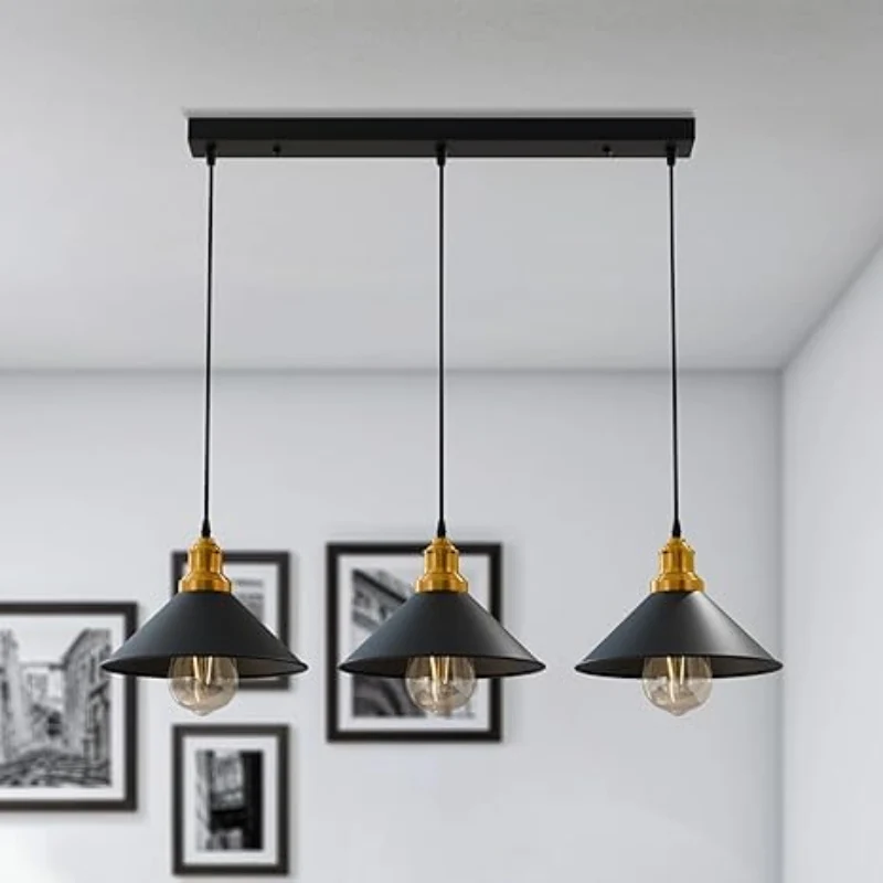 Retro 3-flammige Pendelleuchte mit verstellbarem Kabel ~3910