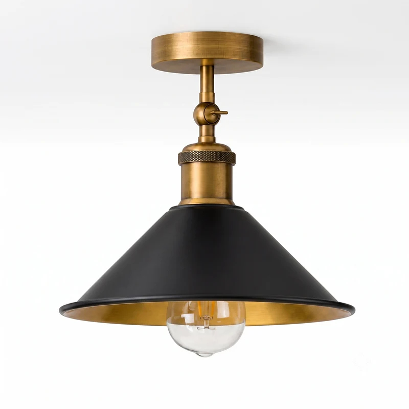 Verstellbare Deckenleuchte – Vintage Trichter Deckenlampe Flur | Ø22cm | E27 ~3926