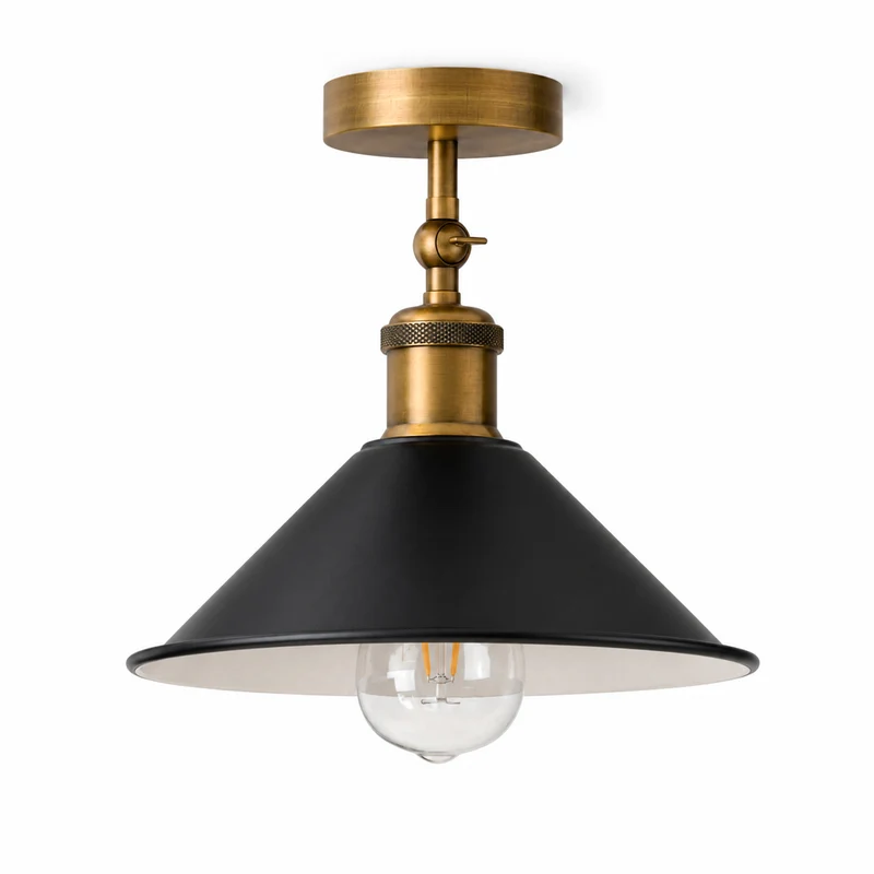 Verstellbare Deckenleuchte – Vintage Trichter Deckenlampe Flur | Ø22cm | E27 ~3926