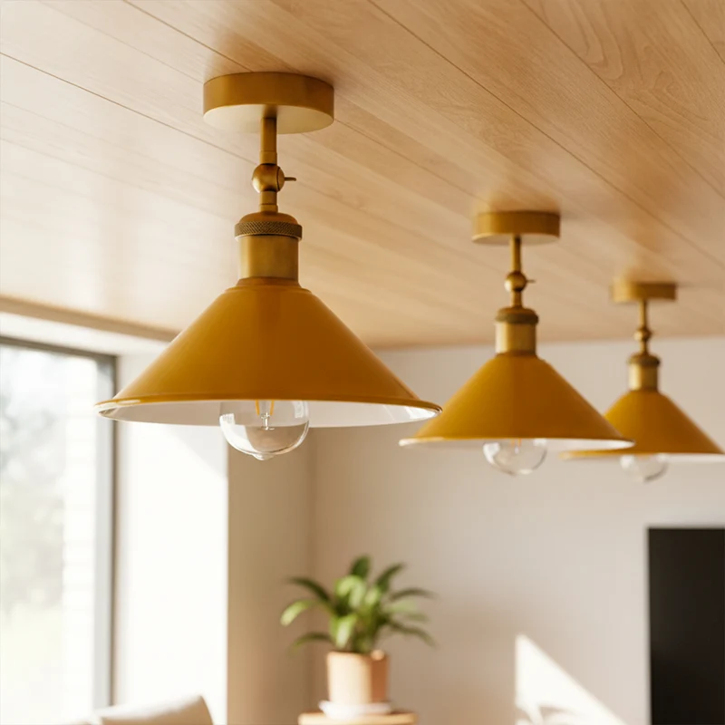 Verstellbare Deckenleuchte – Vintage Trichter Deckenlampe Flur | Ø22cm | E27 ~3926