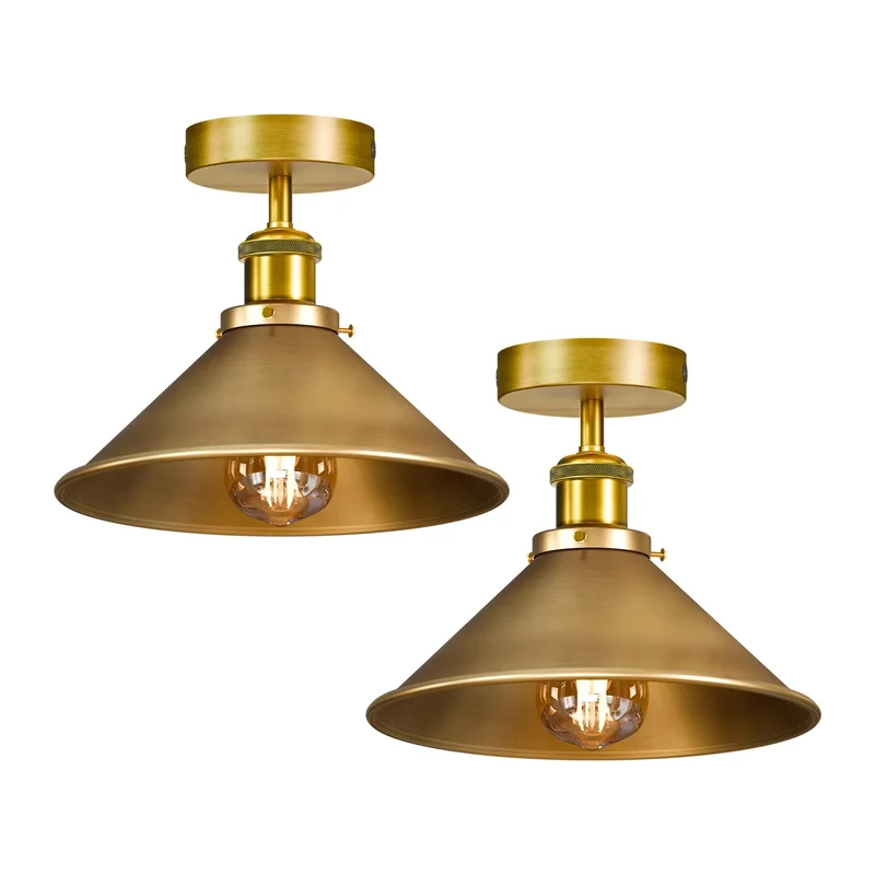 2er Pack Werkstattlampe – Industrie Deckenleuchte Bündig | Ø22cm | E27 ~3945