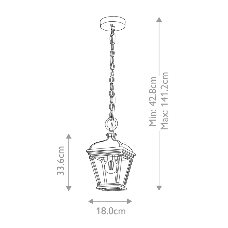Außen-Pendelleuchte Bayview 1-flammig IP44 Schwarz Ø18cm