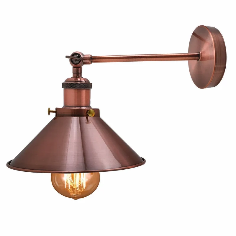 LEDSone Verstellbare Industrie-Wandleuchte | Retro Kegelform, E27~3732