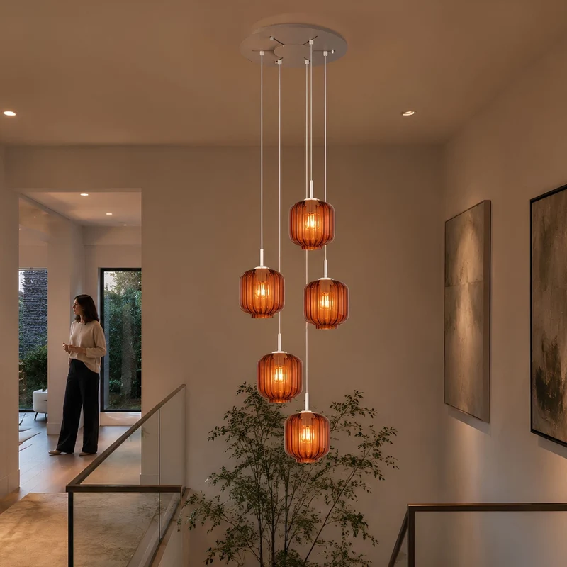 s.luce Velo 5-flammige Galerieleuchte Ø 60cm Baldachin Ø 20cm
