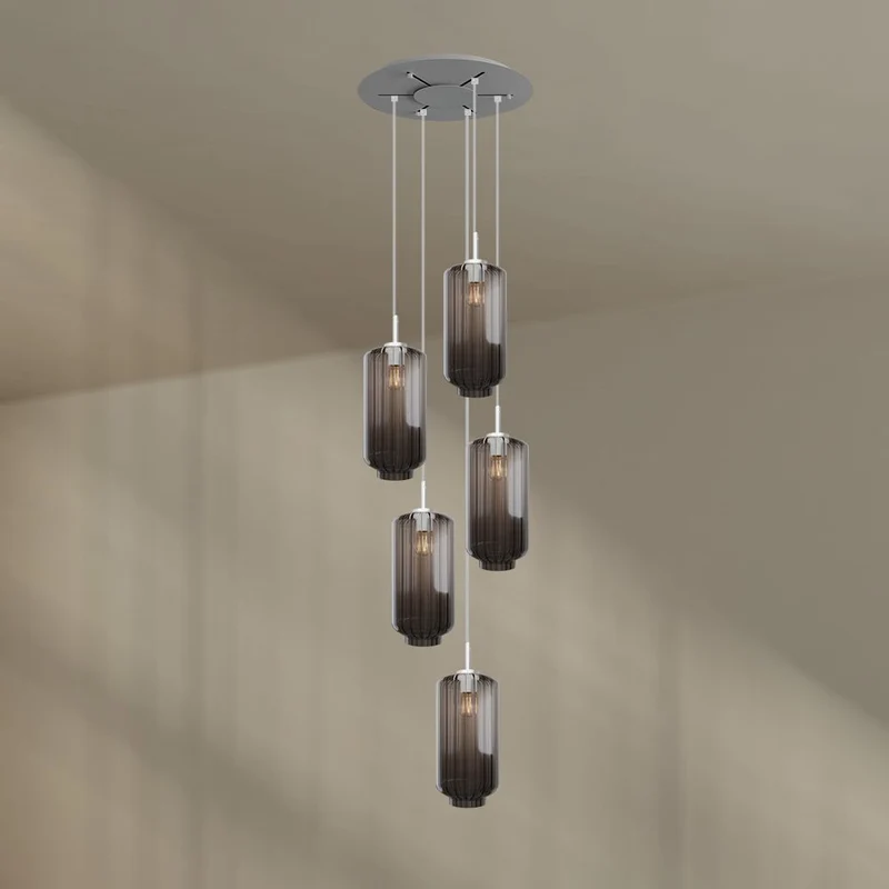 s.luce Velo Galerieleuchte 5-flammig Ø 60cm Baldachin Ø 18cm