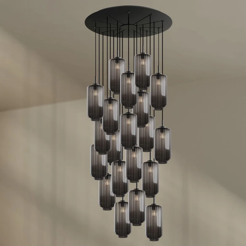 s.luce Velo Galerie-Pendelleuchte 20-flammig Ø 120cm Ø 18cm