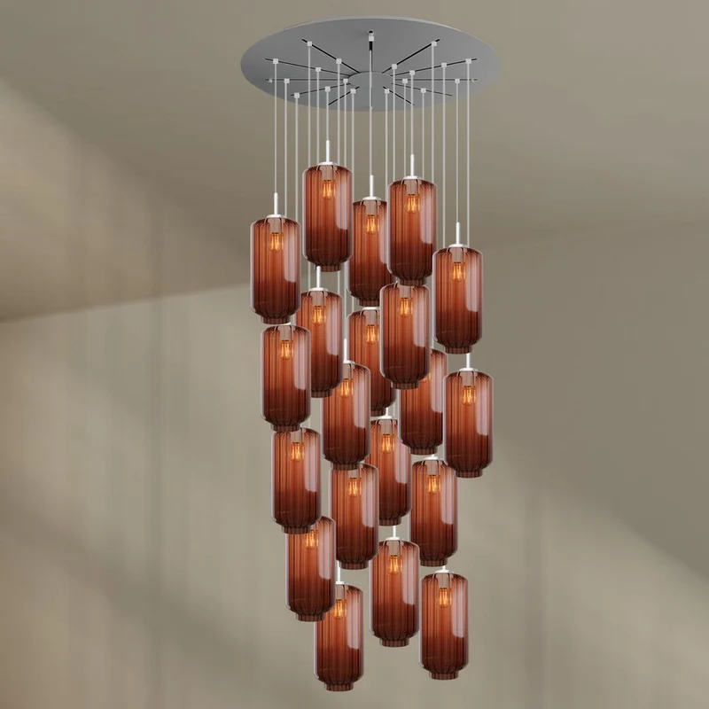 s.luce Velo Galerie-Pendelleuchte 20-flammig Ø 120cm Ø 18cm